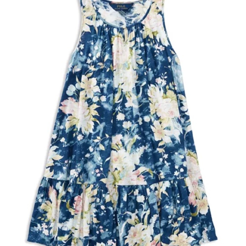 Polo by Ralph Lauren Girls’ Floral Drop-Waist Dress - Big Kid 100% Cotton